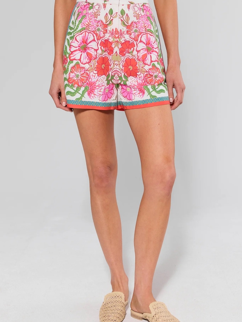 Skies Are Blue Pink Floral High-Waist Shorts #NWT